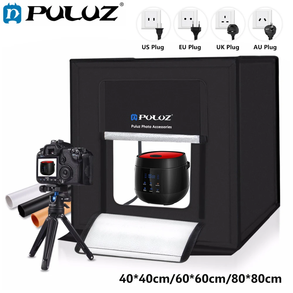 PULUZ 16"/24"/31" Fotostudio Softbox Mini Studio Photo Box Photography Dimmable Bright LED Light Tent Kit Lightbox AU/UK/US/EU
PULUZ 16"/24"/31" Fotostudio Softbox Mini Studio Photo Box Photography Dimmable Bright LED Light Tent Kit Lightbox AU/UK/US/EU