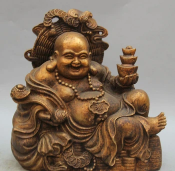 Collectible bronze S2067 12" Chinese Bronze Gild Wealth Fu Ru Yi Seat Happy Laugh Maitreya Buddha Statue
Collectible bronze S2067 12" Chinese Bronze Gild Wealth Fu Ru Yi Seat Happy Laugh Maitreya Buddha Statue