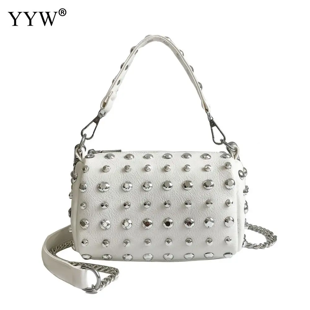 Rivet Handbag Women Punk Style Casual Handbags With Chain Studded Bags With Synthetic Leather Crossbody Bag Fashion Tote
Rivet Handbag Women Punk Style Casual Handbags With Chain Studded Bags With Synthetic Leather Crossbody Bag Fashion Tote