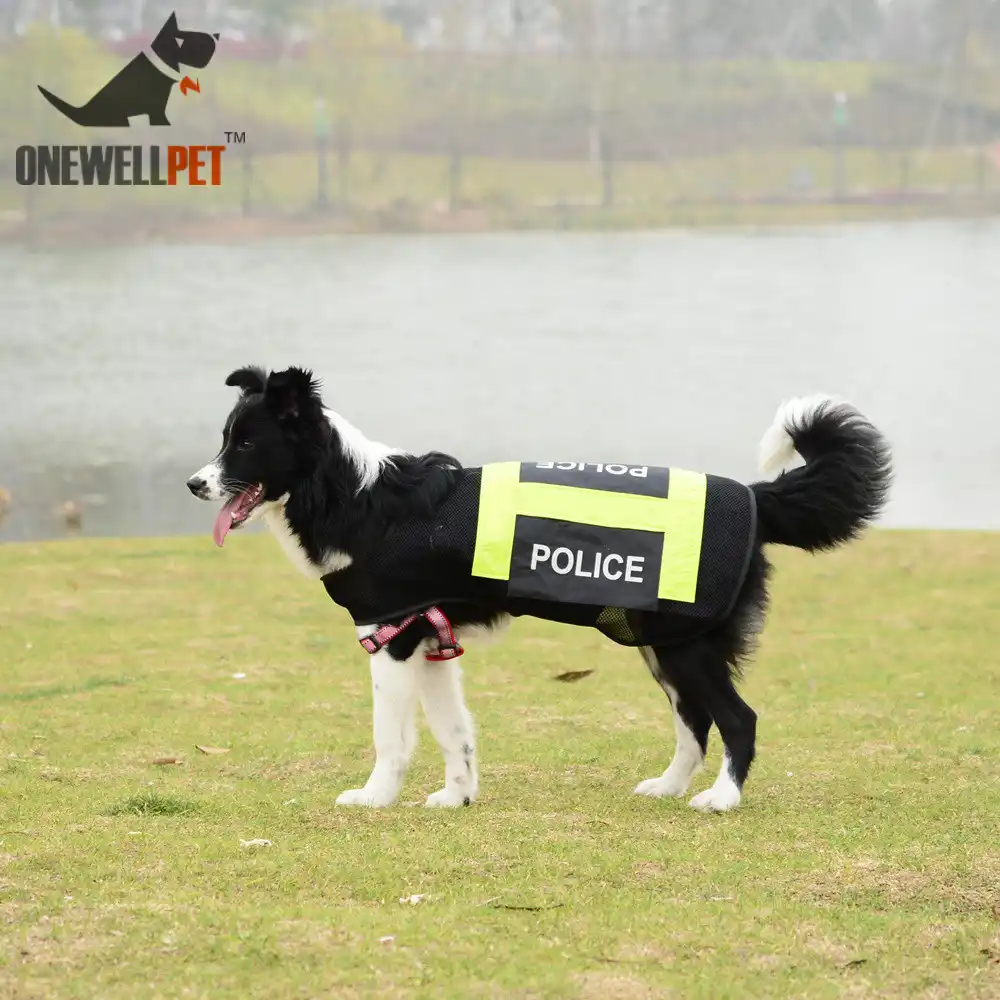 Onewellpet Merek Jala Reflektif Rompi Dengan Polisi Hitam Logo