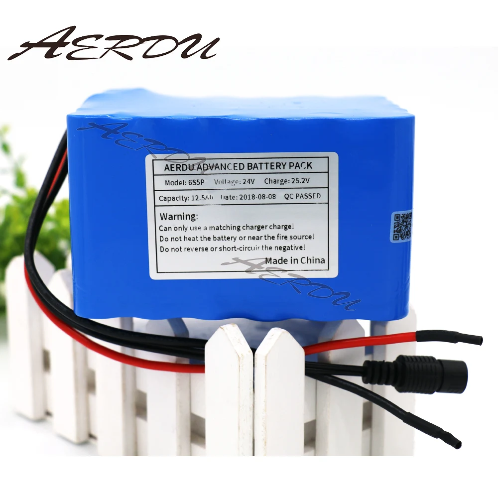 AERDU 6S5P 24V 12.5Ah 25.2V Li-Ion battery pack 18650 lithium batteries for electric motor bicycle ebike scooter with BMS
AERDU 6S5P 24V 12.5Ah 25.2V Li-Ion battery pack 18650 lithium batteries for electric motor bicycle ebike scooter with BMS