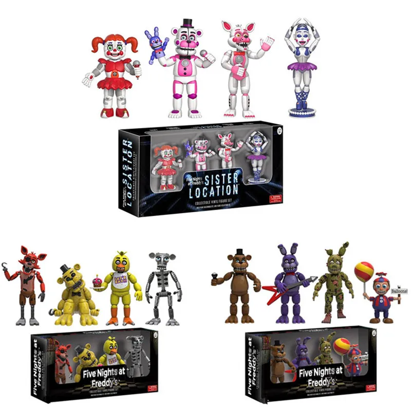 FNAF Five Nights At Freddy's Bonnie Foxy Freddy Fazbear Bear Night Freddy Doll Toys Action Figure Toy with box
FNAF Five Nights At Freddy's Bonnie Foxy Freddy Fazbear Bear Night Freddy Doll Toys Action Figure Toy with box