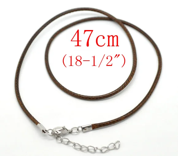 Lobster Clasp Coffee Waxen Cord Necklaces 47cm(18-1/2"), sold per packet of 3 new
Lobster Clasp Coffee Waxen Cord Necklaces 47cm(18-1/2"), sold per packet of 3 new
