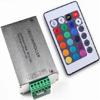 LED controller for RGB strip light ,12-24V input ,12A max IR controller with remoter
LED controller for RGB strip light ,12-24V input ,12A max IR controller with remoter