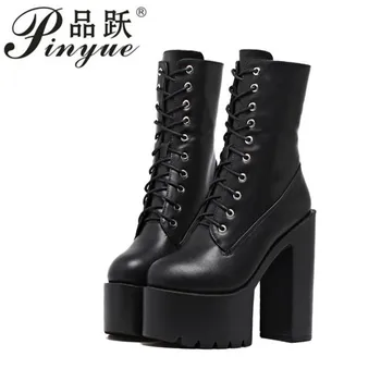 Fashion Autumn Platform Ankle Boots Women Lace Up High Heel Platform Short Boots Ladies Casual Boots Black Winter 2018
Fashion Autumn Platform Ankle Boots Women Lace Up High Heel Platform Short Boots Ladies Casual Boots Black Winter 2018