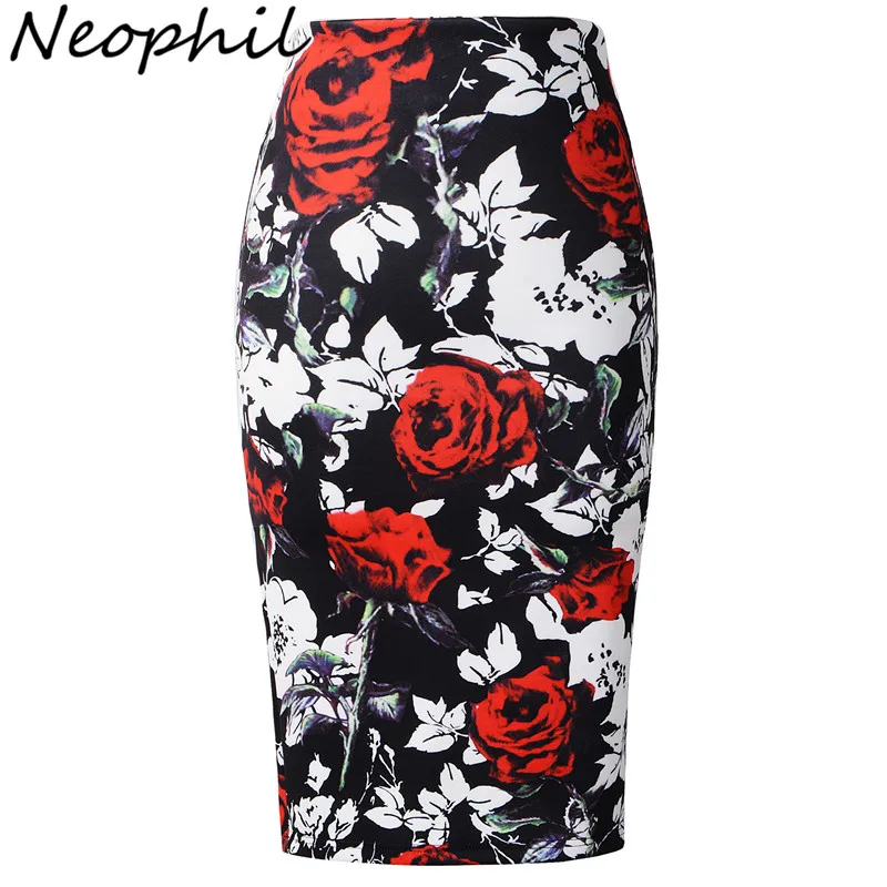 Neophil Retro Red Rose Floral Pattern Printed Women Sexy Bodycon Midi Pencil Skirts Plus Size 2019 Winter Office Work Saia S0909
Neophil Retro Red Rose Floral Pattern Printed Women Sexy Bodycon Midi Pencil Skirts Plus Size 2019 Winter Office Work Saia S0909