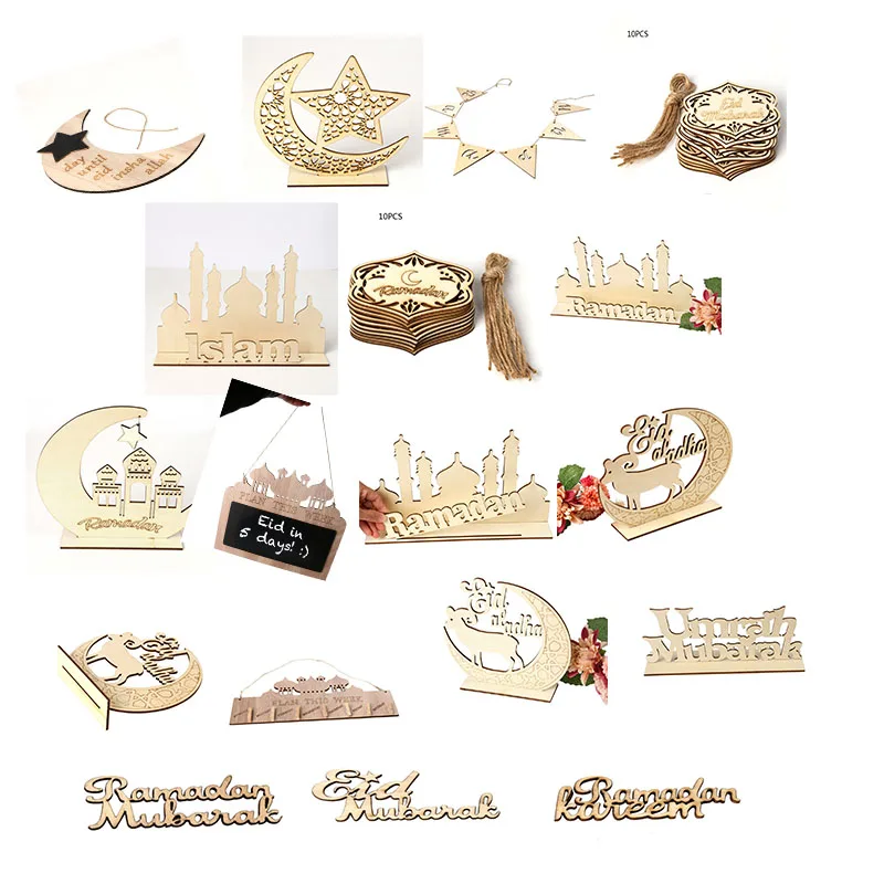 DIY Eid Wooden Pendant EID MUBARAK Decor for Home Ramadan Decoration Hanging Pendants Islamic Muslim Party Decor Supplies
DIY Eid Wooden Pendant EID MUBARAK Decor for Home Ramadan Decoration Hanging Pendants Islamic Muslim Party Decor Supplies