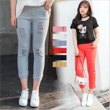 2017 New Fashion Korean Plus Size XL~4XL Ripped Holes Pants Candy Color Mid-Calf High Elastic Skinny Pencil Leggings LG15
2017 New Fashion Korean Plus Size XL~4XL Ripped Holes Pants Candy Color Mid-Calf High Elastic Skinny Pencil Leggings LG15