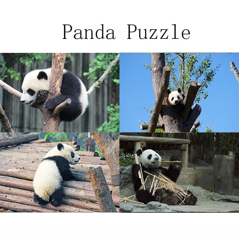 1000 шт панда Деревянные Животные головоломки раннего образования обучения детей