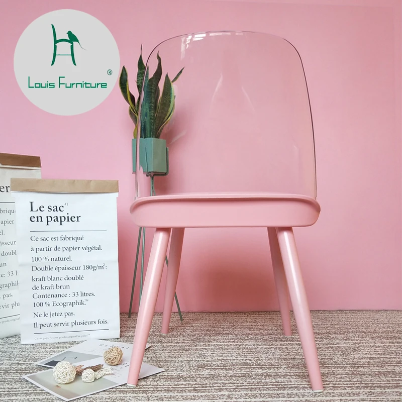 Louis Fashion Dining chairs Nordic Transparent Backrest Designer Bar Milk Tea Cafe Nail-dressing
Louis Fashion Dining chairs Nordic Transparent Backrest Designer Bar Milk Tea Cafe Nail-dressing