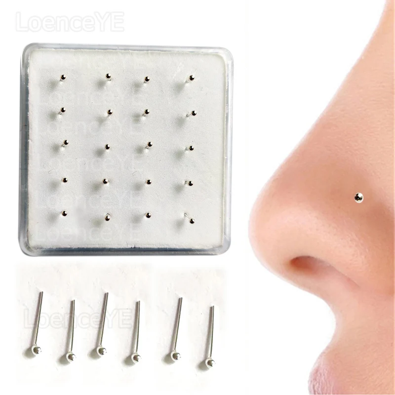 100% 925 Sterling silver 1.5 mm ball nose Stud pin Classic nostril piercing jewelry 20pcs/pack
100% 925 Sterling silver 1.5 mm ball nose Stud pin Classic nostril piercing jewelry 20pcs/pack