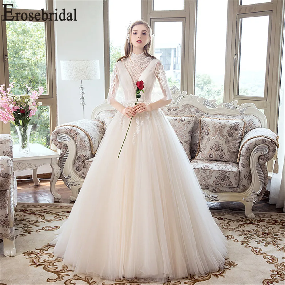 Eeosebridal New Arrival Tulle Wedding Dress 2019 Illusion Wedding Gowns High Collar Vestidos De Novia Lace up Bride Robe Mariage
Eeosebridal New Arrival Tulle Wedding Dress 2019 Illusion Wedding Gowns High Collar Vestidos De Novia Lace up Bride Robe Mariage