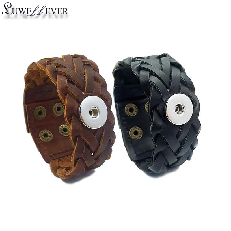 Fashion Hand Made 011 Interchangeable Really Genuine Leather Bracelet 18mm Snap Button Bangle Charm Jewelry For Women Men Gift
Fashion Hand Made 011 Interchangeable Really Genuine Leather Bracelet 18mm Snap Button Bangle Charm Jewelry For Women Men Gift