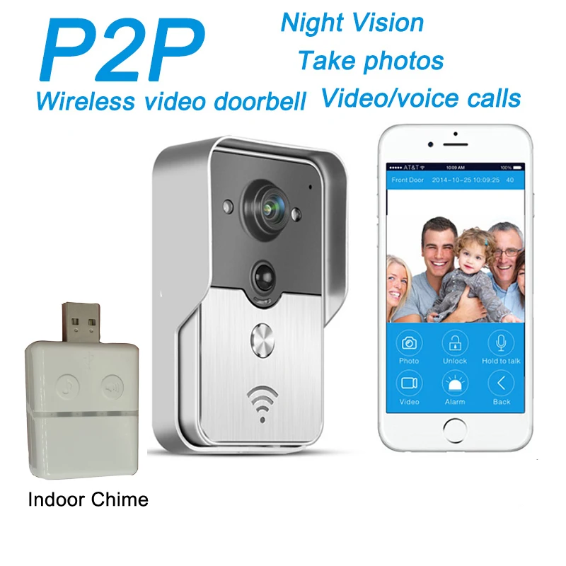 720P IP Wifi Wireless Doorbell Camera With Motion Detection Alarm Video Intercom Phone Control Door Phone Door Bell 2PCS/LOT
720P IP Wifi Wireless Doorbell Camera With Motion Detection Alarm Video Intercom Phone Control Door Phone Door Bell 2PCS/LOT