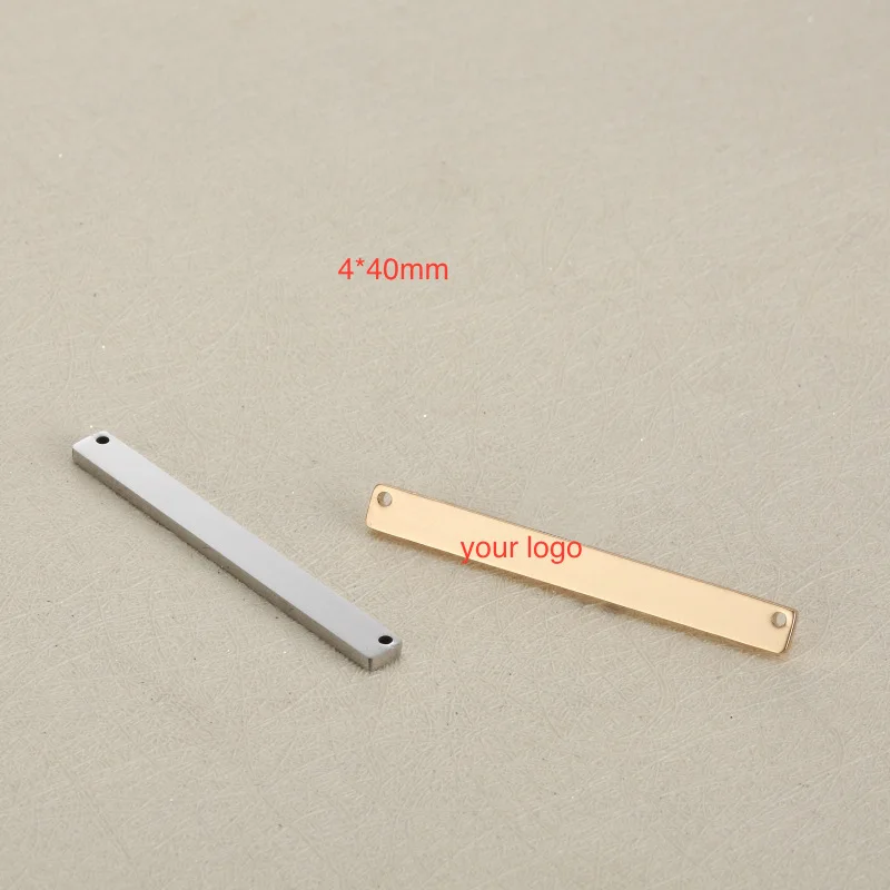 50pcs 4*40mm 2 holes Custom Stainless Steel Necklace pendant-Customized Rectangle Charms Engrave Laser your own logo
50pcs 4*40mm 2 holes Custom Stainless Steel Necklace pendant-Customized Rectangle Charms Engrave Laser your own logo