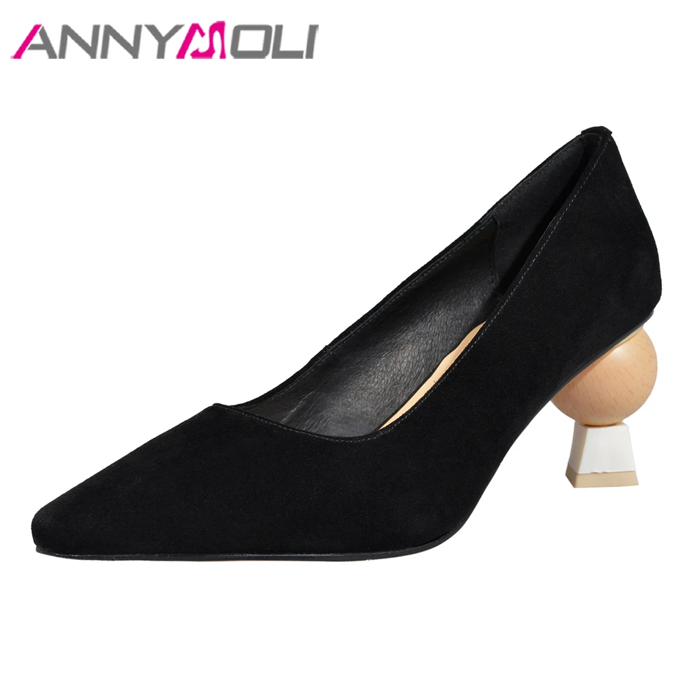 ANNYMOLI High Heels Women Pumps Kid Suede Strange Style Heels Office Lady Shoes Square Toe Fashion Shoes Spring Black Size 34-43
ANNYMOLI High Heels Women Pumps Kid Suede Strange Style Heels Office Lady Shoes Square Toe Fashion Shoes Spring Black Size 34-43