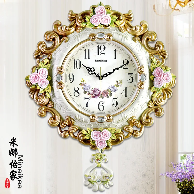 Retro Rose Carving Wall Clock Modern Living Room Large Wall Clock Simple Creative Quartz Silent Wall Clock Exquisite Clock
Retro Rose Carving Wall Clock Modern Living Room Large Wall Clock Simple Creative Quartz Silent Wall Clock Exquisite Clock