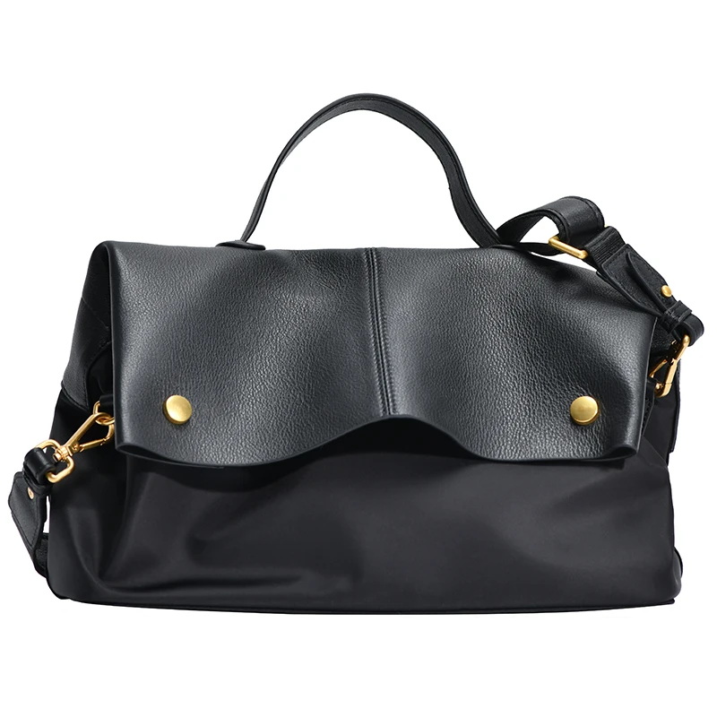 WOONAM Large Casual Bag Top Handle Genuine Calf Leather Trimmed Waterproof Nylon Canvas Shoulder Bag WB963
WOONAM Large Casual Bag Top Handle Genuine Calf Leather Trimmed Waterproof Nylon Canvas Shoulder Bag WB963