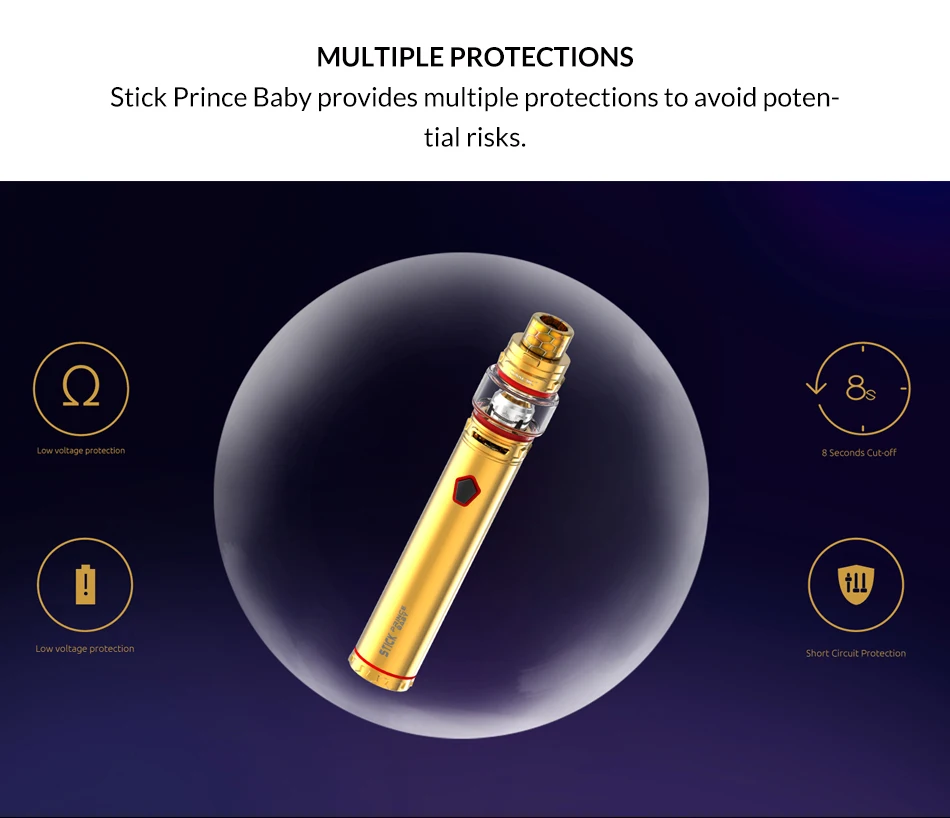 Original SMOK Stick Prince Baby Kit built-in 2000mAh battery +V12 Baby Prince Tank 4.5ML +V8 Baby Coils For E-Cigarette vape kit