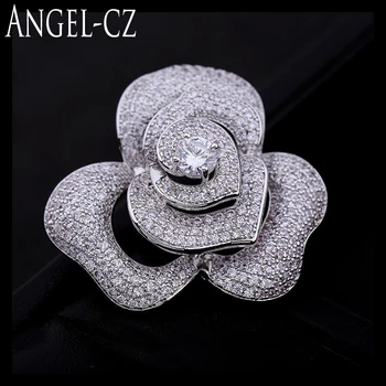 ANGELCZ Elegant CZ Brooch Jewelry Micro Paved Tiny Cubic Zirconia Crystal Romantic Rose Flower Brooches Pins For Women BP003
ANGELCZ Elegant CZ Brooch Jewelry Micro Paved Tiny Cubic Zirconia Crystal Romantic Rose Flower Brooches Pins For Women BP003