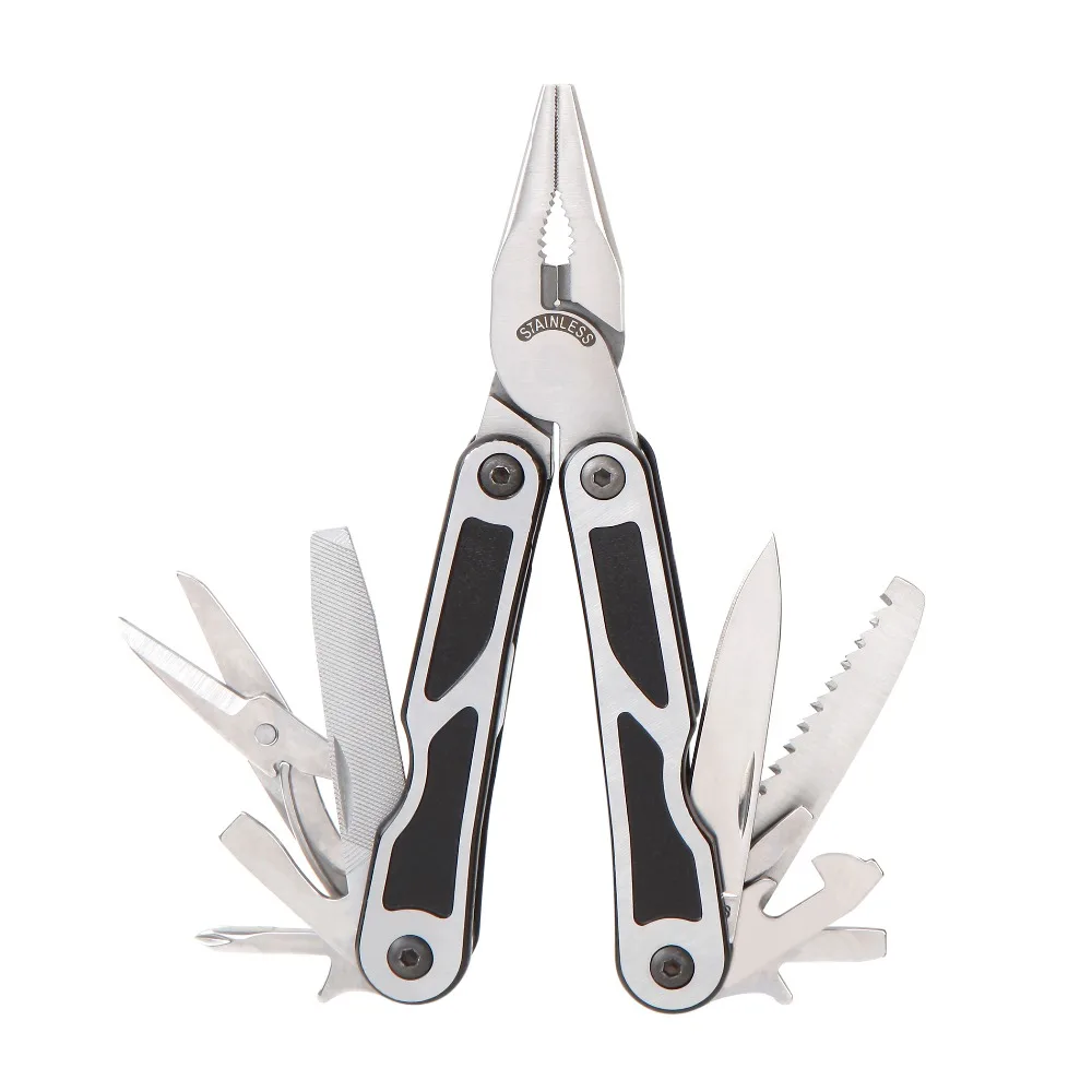 15 in 1 Multi Plier Stainless Steel Multitool Wire cable Cutting Crimping tool with Knife  Sadoun.com
