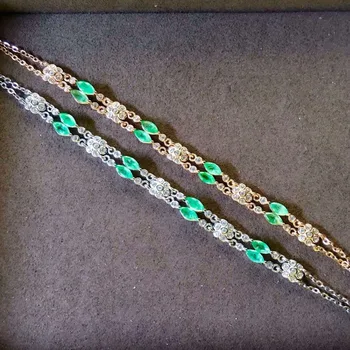 Natural green emerald gem Bracelet Natural gemstone Bracelet S925 silver bracelet Fashion chain two rows girl party fine Jeweler
Natural green emerald gem Bracelet Natural gemstone Bracelet S925 silver bracelet Fashion chain two rows girl party fine Jeweler