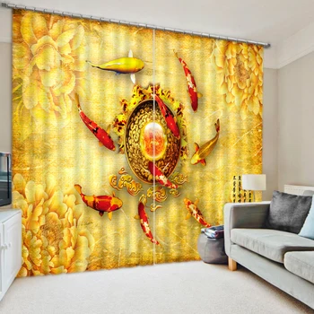 golden curtains fish curtain 3D Curtain Luxury Blackout Window Curtain Living Room
golden curtains fish curtain 3D Curtain Luxury Blackout Window Curtain Living Room