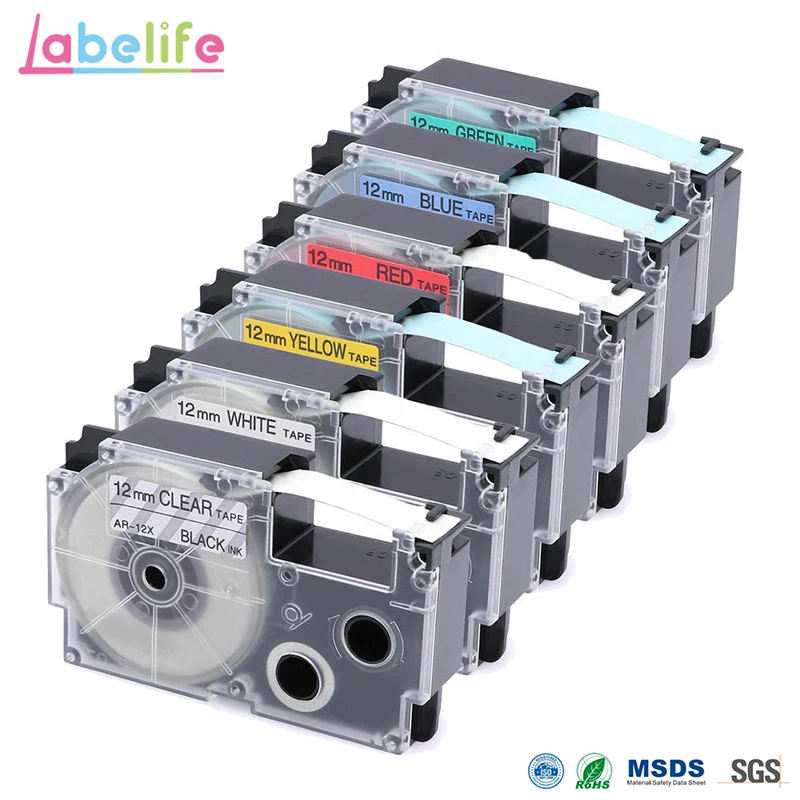 Labelife Label Tape XR-12WE 12mm*8m Compatible for CASIO KL-170 Label Printer (XR-12X XR-12WE XR-12RD XR-12BU XR-12YW XR-12GN )
Labelife Label Tape XR-12WE 12mm*8m Compatible for CASIO KL-170 Label Printer (XR-12X XR-12WE XR-12RD XR-12BU XR-12YW XR-12GN )
