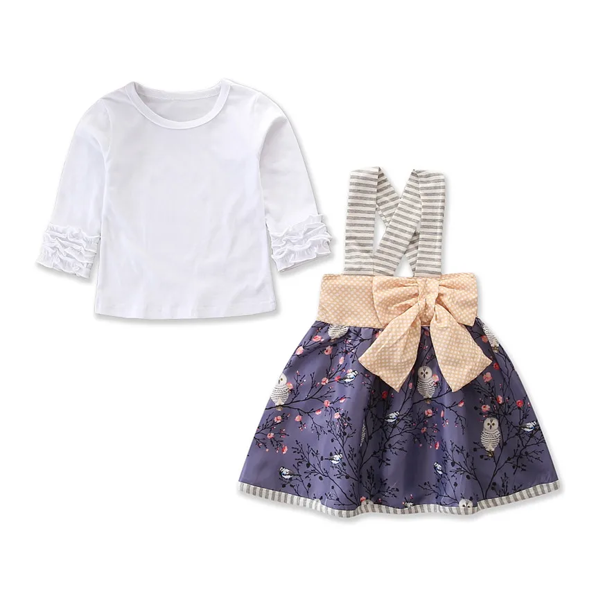 Girls Clothing Set White Long Sleeve Tops+Floral Print Cute Bowknot Suspender Skirt 2pcs Baby Girl Clothes Thanksgiving Outfits
Girls Clothing Set White Long Sleeve Tops+Floral Print Cute Bowknot Suspender Skirt 2pcs Baby Girl Clothes Thanksgiving Outfits