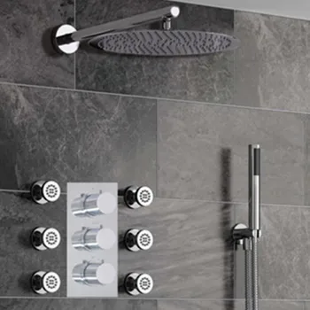 doccia Round Modern Bathroom Thermostatic Ceiling Bar Valve Shower Mixer Kit -Free Shipping
doccia Round Modern Bathroom Thermostatic Ceiling Bar Valve Shower Mixer Kit -Free Shipping