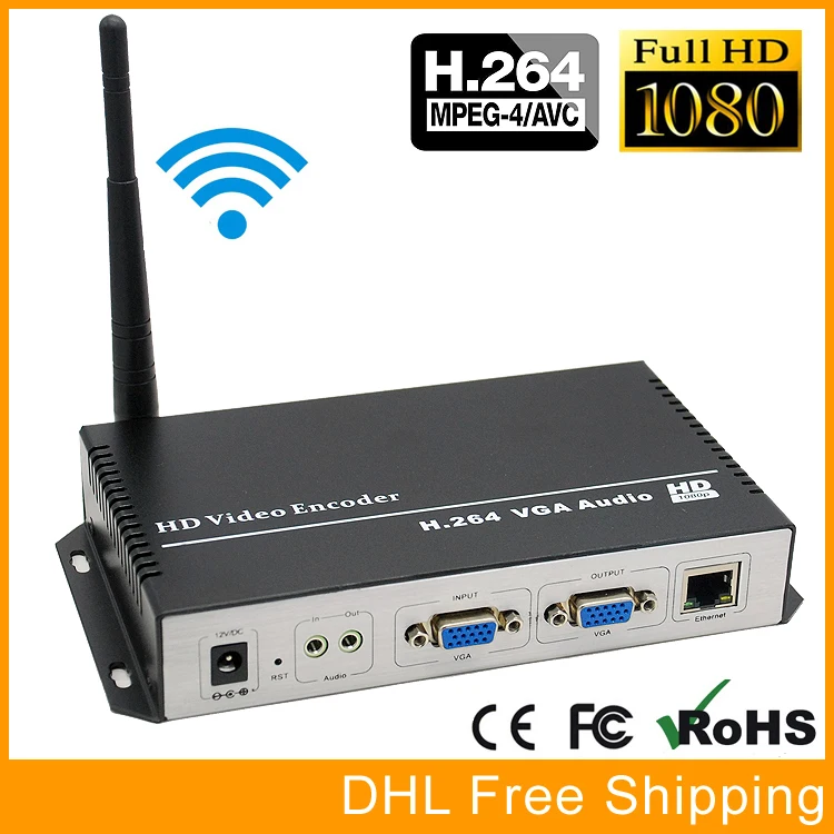 

URay Wireless H.264 VGA + Stereo Audio To IP Stream Encoder IPTV Live Streaming Encoder WiFi With HTTP, RTSP, RTMP, UDP, ONVIF