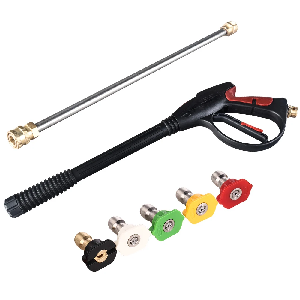 4000 PSI Spray Gun Car High Pressure Washer Gun With 19'' Extension Wand 4 Quick Connect Nozzles 1 soap Nozzle for Home Washer
4000 PSI Spray Gun Car High Pressure Washer Gun With 19'' Extension Wand 4 Quick Connect Nozzles 1 soap Nozzle for Home Washer