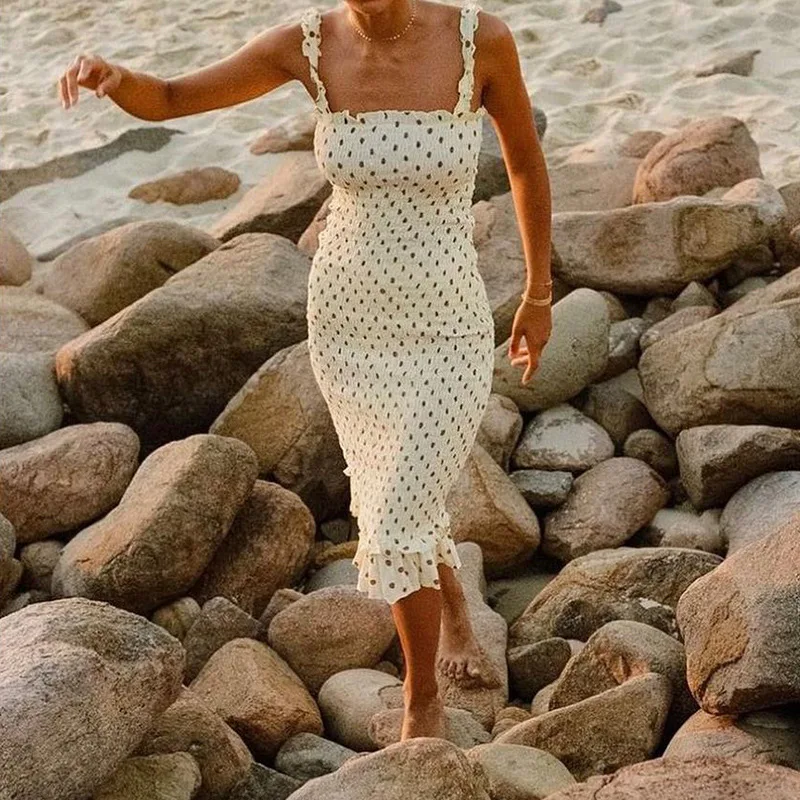 Beige Dot Print Fashion Sleeveless Summer Dress Ruffles Strapless Sundress Sexy Long Dresses Streetwear Holiday
Beige Dot Print Fashion Sleeveless Summer Dress Ruffles Strapless Sundress Sexy Long Dresses Streetwear Holiday