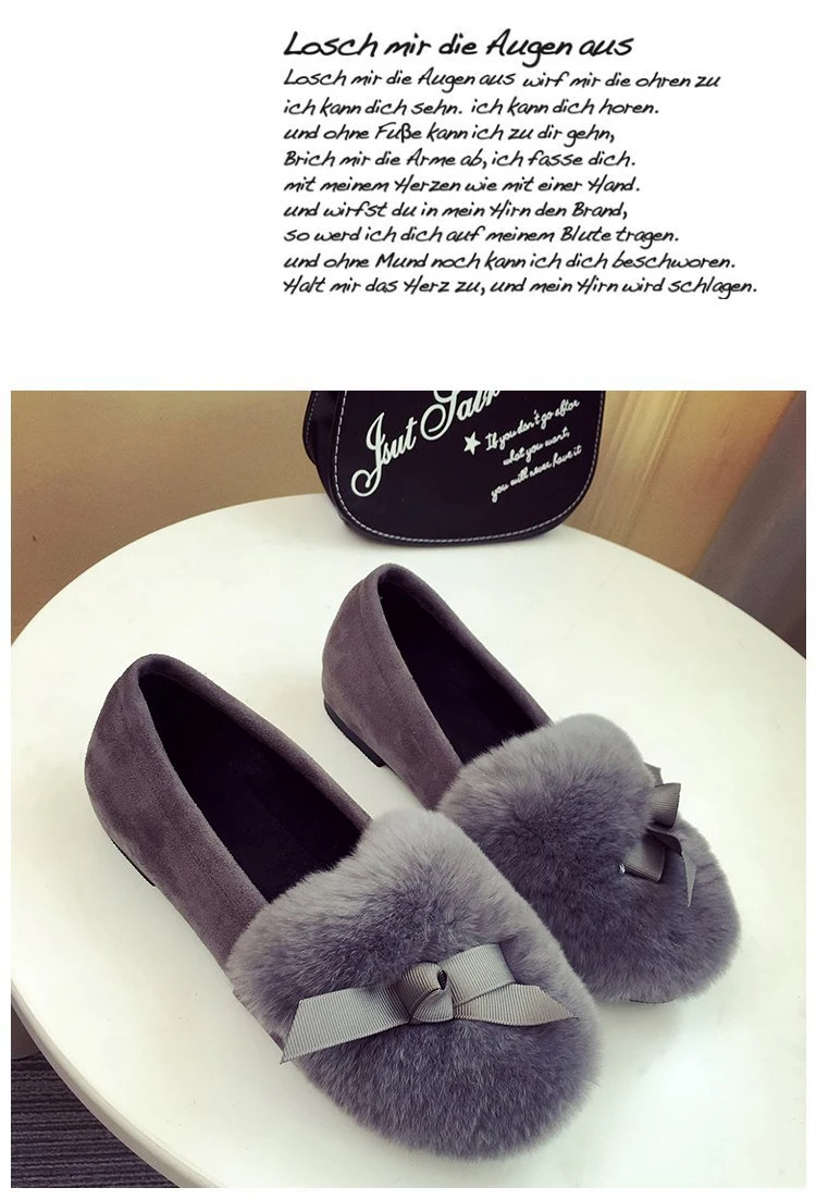 Fashion Lady Flcok Ankle Slip-On Booties 2018 New Autumn And Winter Women Warm Round Toe Short Plush Solid Shoe Size 35-40 M8D58 (28)