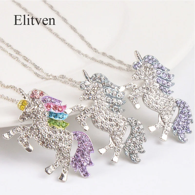 Elitven 12pc/lot Unicorn Colorful Rainbow CZ Pendant Necklace for Women Girls Korean Jewelry Birthday Gifts 3 Colors Mix
Elitven 12pc/lot Unicorn Colorful Rainbow CZ Pendant Necklace for Women Girls Korean Jewelry Birthday Gifts 3 Colors Mix