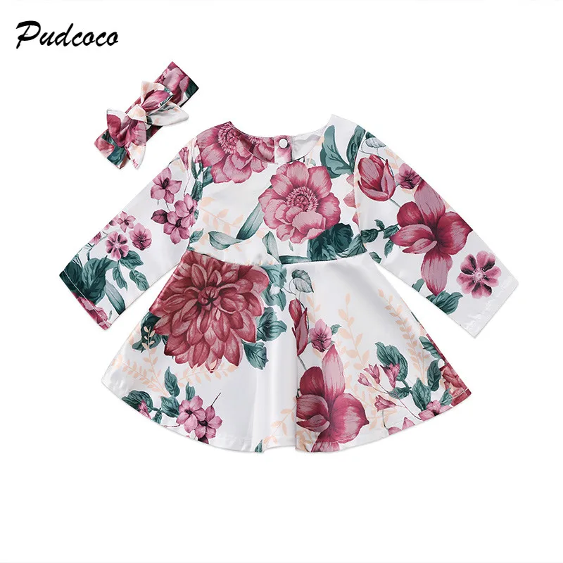 Floral Newborn Baby Dress 2017 Autumn Spring Long Sleeve Princess Girl Party Dresses Headband 2PCS Outfit Sundress Clothes 0-24M
Floral Newborn Baby Dress 2017 Autumn Spring Long Sleeve Princess Girl Party Dresses Headband 2PCS Outfit Sundress Clothes 0-24M