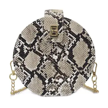 Female Fashion Casual Snake Print Retro Serpentine Chain Round Women Crossbody Handbags Small PU Leather Shoulder Messenger Bag
Female Fashion Casual Snake Print Retro Serpentine Chain Round Women Crossbody Handbags Small PU Leather Shoulder Messenger Bag