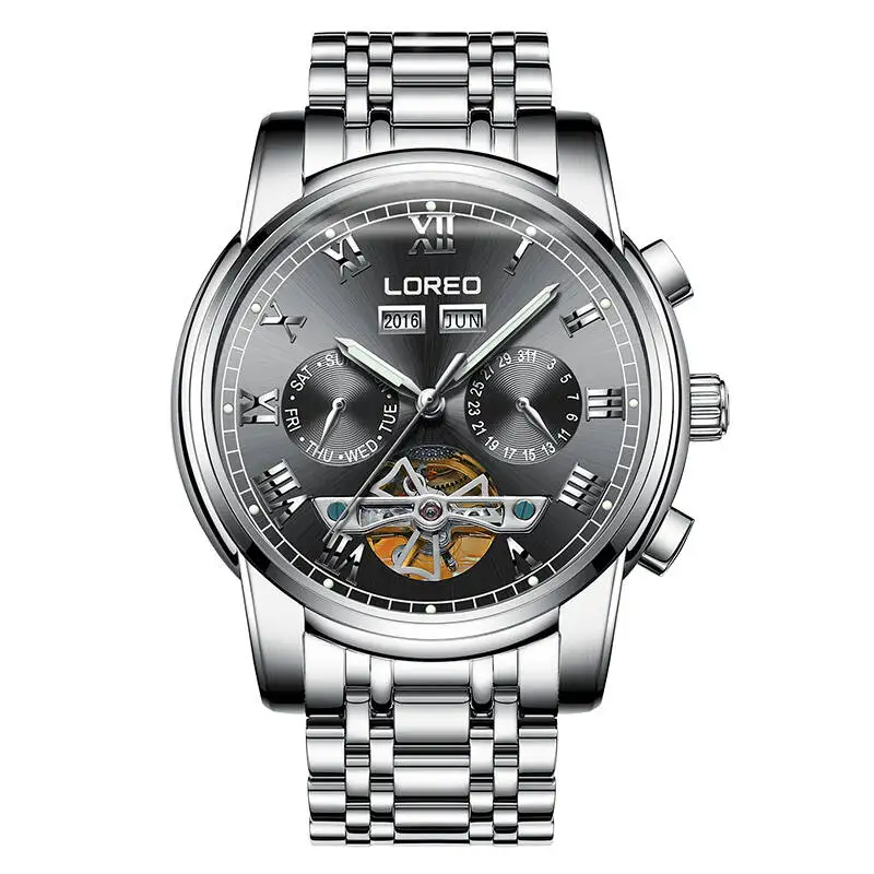 

LOREO 6108 Germany watches men luxury brand Tourbillon automatic mechanical Fashion Men's Watch Watch Hollow Luminous Mecanique
