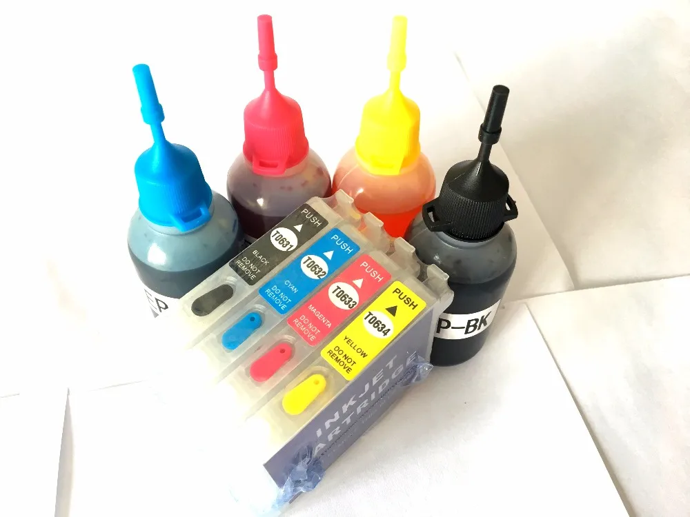 T0631-T0634 Ink Refill Kit For Epson Stylus C67 C87 Stylus CX3700 CX4100 CX4700 Printer
T0631-T0634 Ink Refill Kit For Epson Stylus C67 C87 Stylus CX3700 CX4100 CX4700 Printer