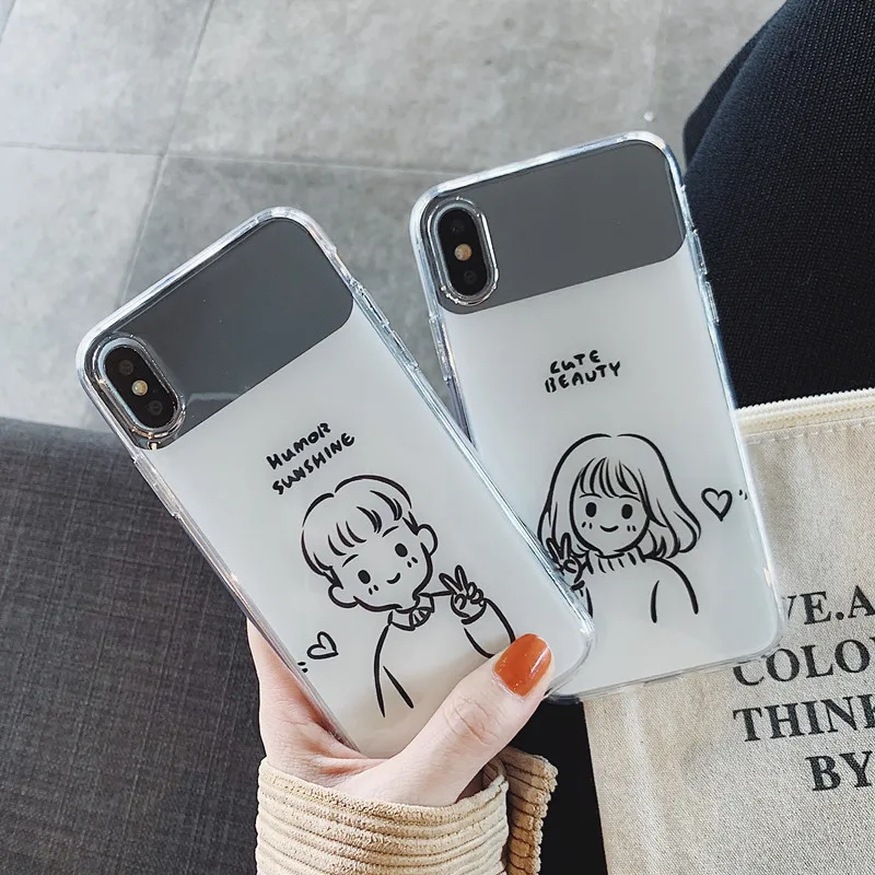 JIBAN Mirror Cartoon Couples Phone Case For Iphone X XR XS Max Fashion Soft IMD Smooth Cases Back Cover For Iphone 6 6S 7 8 Plus
JIBAN Mirror Cartoon Couples Phone Case For Iphone X XR XS Max Fashion Soft IMD Smooth Cases Back Cover For Iphone 6 6S 7 8 Plus