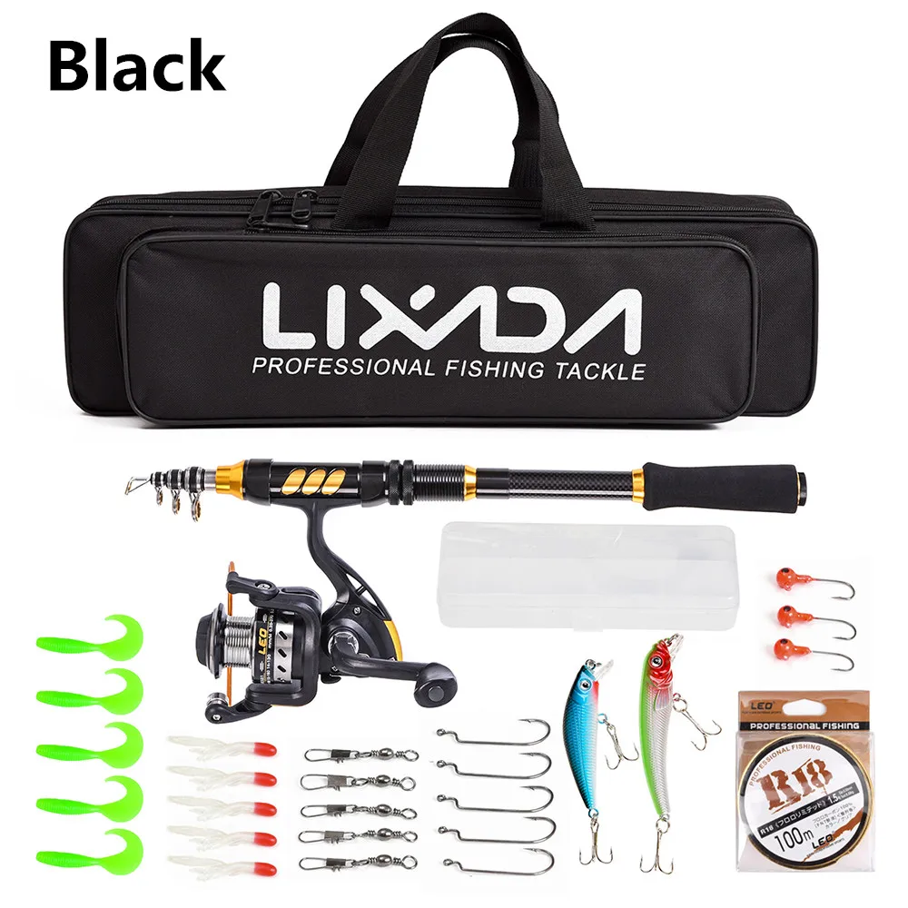 Lixada Telescopic Fishing Rod Reel Combo Full Kit Spinning Reel Gear Pole Rod with 100M Fishing Line Lures Hooks Strorage Bag
Lixada Telescopic Fishing Rod Reel Combo Full Kit Spinning Reel Gear Pole Rod with 100M Fishing Line Lures Hooks Strorage Bag