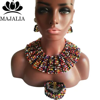 Majalia Classic Nigerian Wedding African Jewelry Set Multicolors and Black Crystal Necklace Bride Jewelry Sets 10SX012
Majalia Classic Nigerian Wedding African Jewelry Set Multicolors and Black Crystal Necklace Bride Jewelry Sets 10SX012