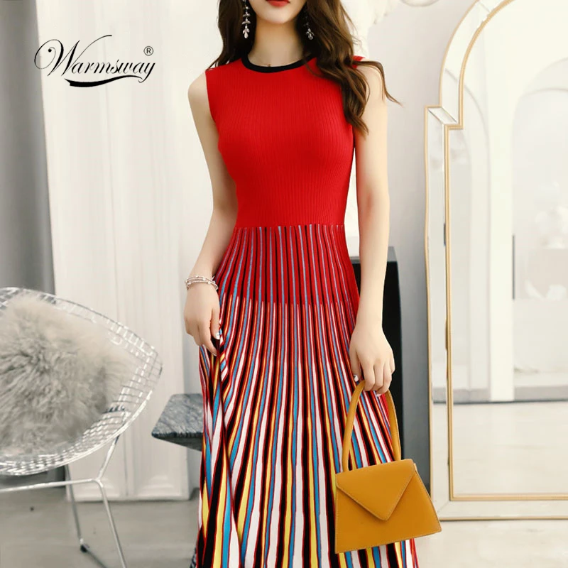 2019 New multi Striped Sleeveless Bodaycon Dress Women Slim Fashion Pleated Casual Knitted Midi Dress Elegant Elastic C-170
2019 New multi Striped Sleeveless Bodaycon Dress Women Slim Fashion Pleated Casual Knitted Midi Dress Elegant Elastic C-170