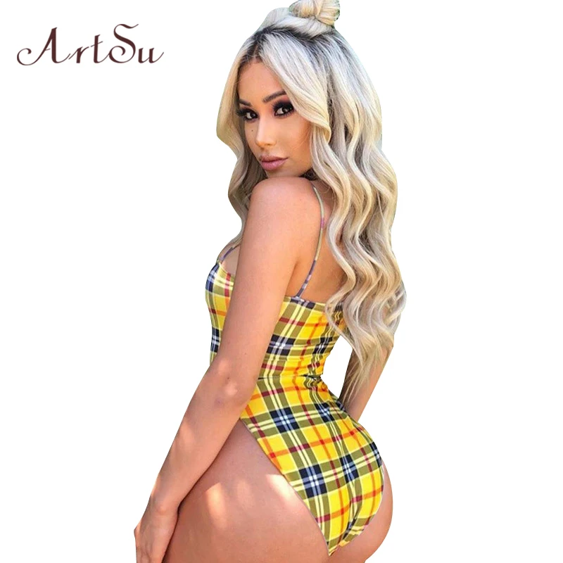 ArtSu Fashion New Women Sexy Bodysuit Yellow Plaid Backless Clubwear Party Body Romper Strap Bodycon Female Catsuit ASJU40067
ArtSu Fashion New Women Sexy Bodysuit Yellow Plaid Backless Clubwear Party Body Romper Strap Bodycon Female Catsuit ASJU40067