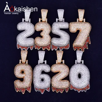 Red Drip Bubble Number Necklaces & Pendant For Men Women Gold Silver Color Cubic Zircon Hip Hop Jewelry For Gift
Red Drip Bubble Number Necklaces & Pendant For Men Women Gold Silver Color Cubic Zircon Hip Hop Jewelry For Gift