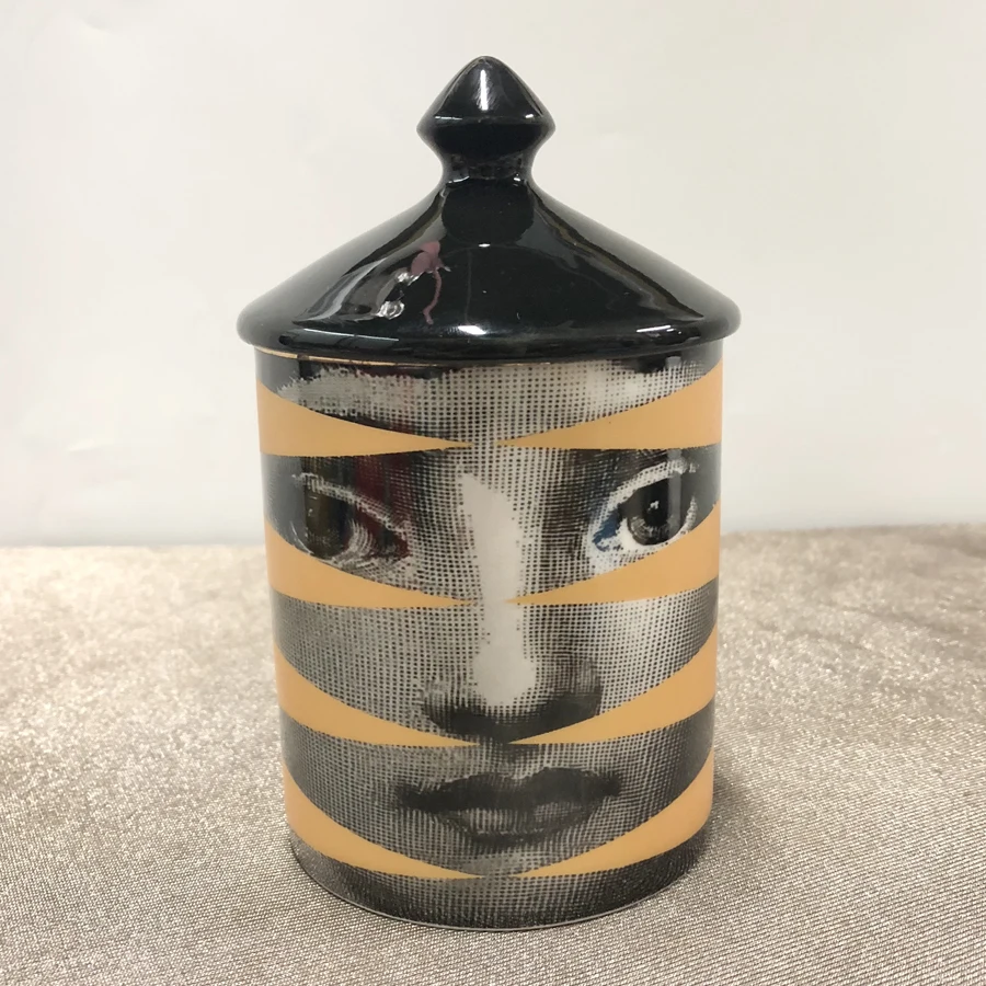 Retro Fornasetti Candle Holder Home Decor Ceramic Jar Cup Vintage Flower Arranging Morocco Decoration Mumluk with Black Lid
Retro Fornasetti Candle Holder Home Decor Ceramic Jar Cup Vintage Flower Arranging Morocco Decoration Mumluk with Black Lid