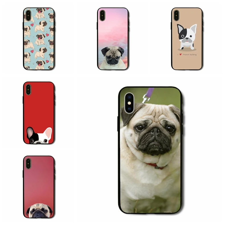 Популярный Мягкий силиконовый чехол для телефона из ТПУ с милым Мопсом iPhone 8 7 6 S