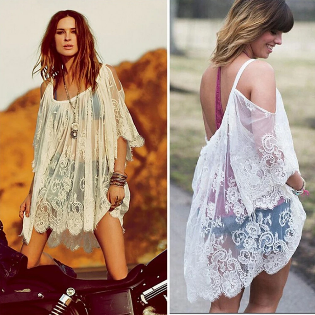 Summer Beach Bikini Cover Up Floral Embroidery Swimming Suit Swimwear Women Robe De Plage Mesh Sexy Lace Bathing Dress
Summer Beach Bikini Cover Up Floral Embroidery Swimming Suit Swimwear Women Robe De Plage Mesh Sexy Lace Bathing Dress