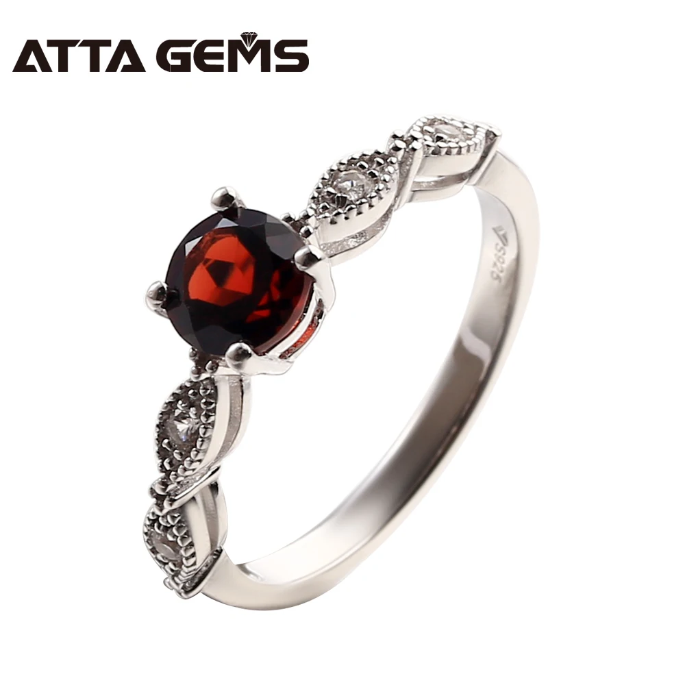 Natural Red Garnet Sterling Silver Rings 1.2 Carats Natural Garnet Women Fashion Jewelry Design Wedding Party Gifts
Natural Red Garnet Sterling Silver Rings 1.2 Carats Natural Garnet Women Fashion Jewelry Design Wedding Party Gifts