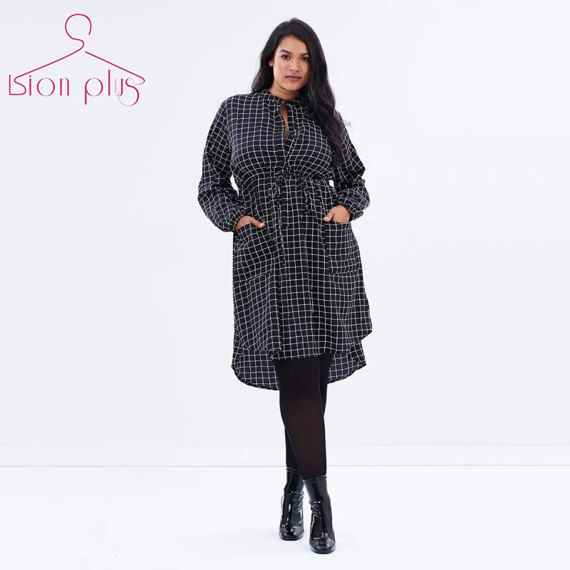 Plaid Women Dress 3XL 4XL 5XL Plus Size 2017 Autumn Vintage Adjustable Waist Pockets O-Neck Long Sleeve Dresses Large Sizes 7XL
Plaid Women Dress 3XL 4XL 5XL Plus Size 2017 Autumn Vintage Adjustable Waist Pockets O-Neck Long Sleeve Dresses Large Sizes 7XL
